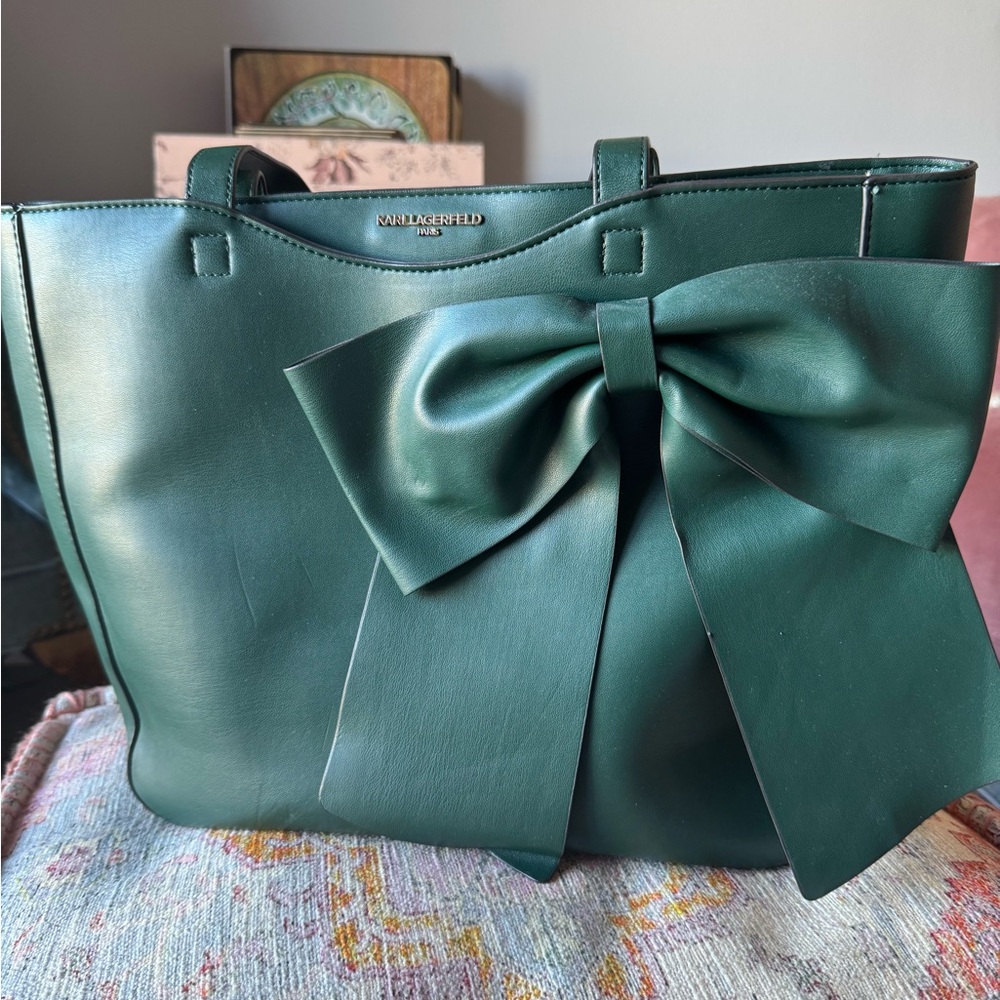 Karl Lagerfeld Green Tote Bag